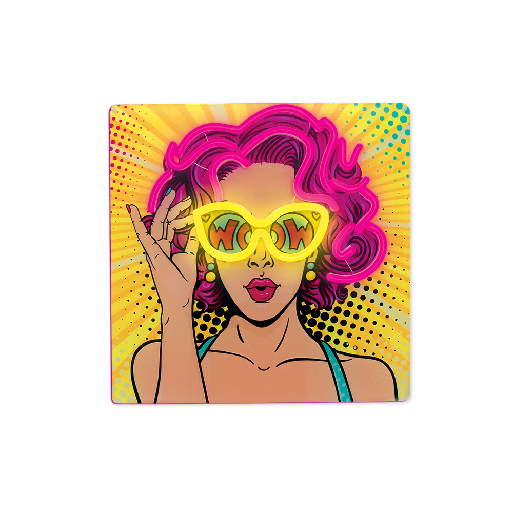 Neon ART LED POWER WOMAN gul-lila FLA02 Forever Light