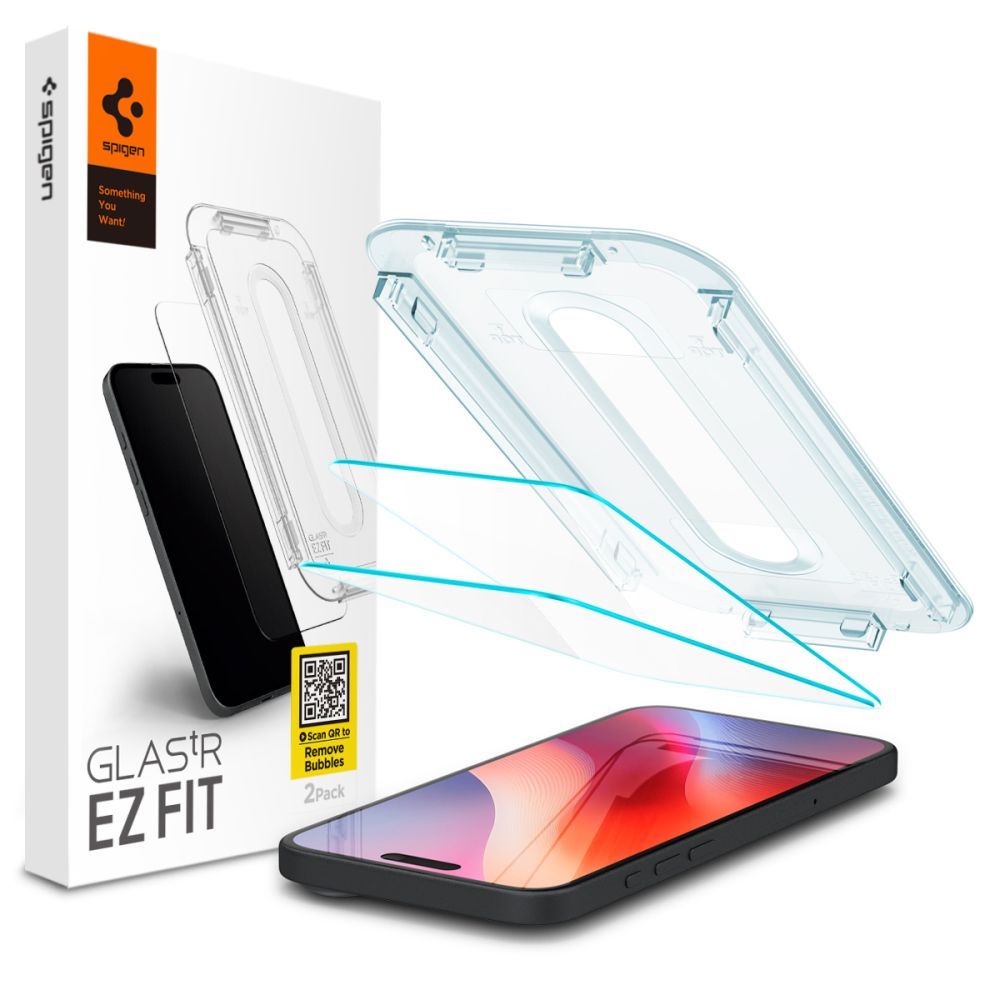 Spigen Glas Tr ”Ez Fit” 2-Pack för iPhone 16 Pro transparent