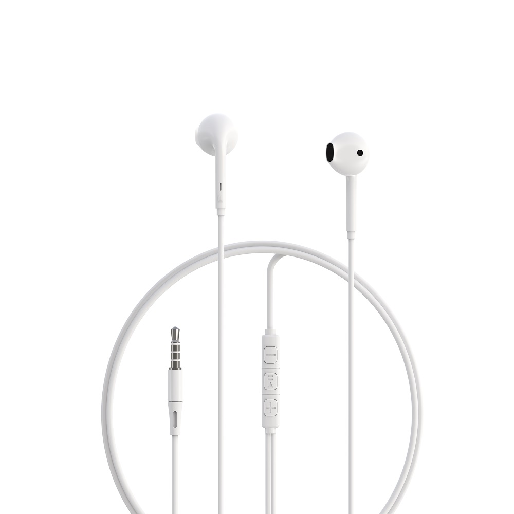 Devia wired hörlurar Kintone A3 jack 3,5mm vit