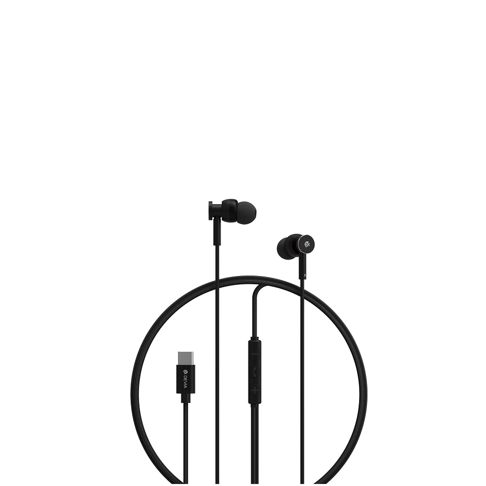Devia wired hörlurar Smart M1 Digital Metal USB-C svart
