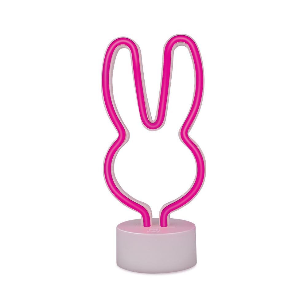 Neon LED on ställ RABBIT rosa USB-C FSC-10 Forever Light