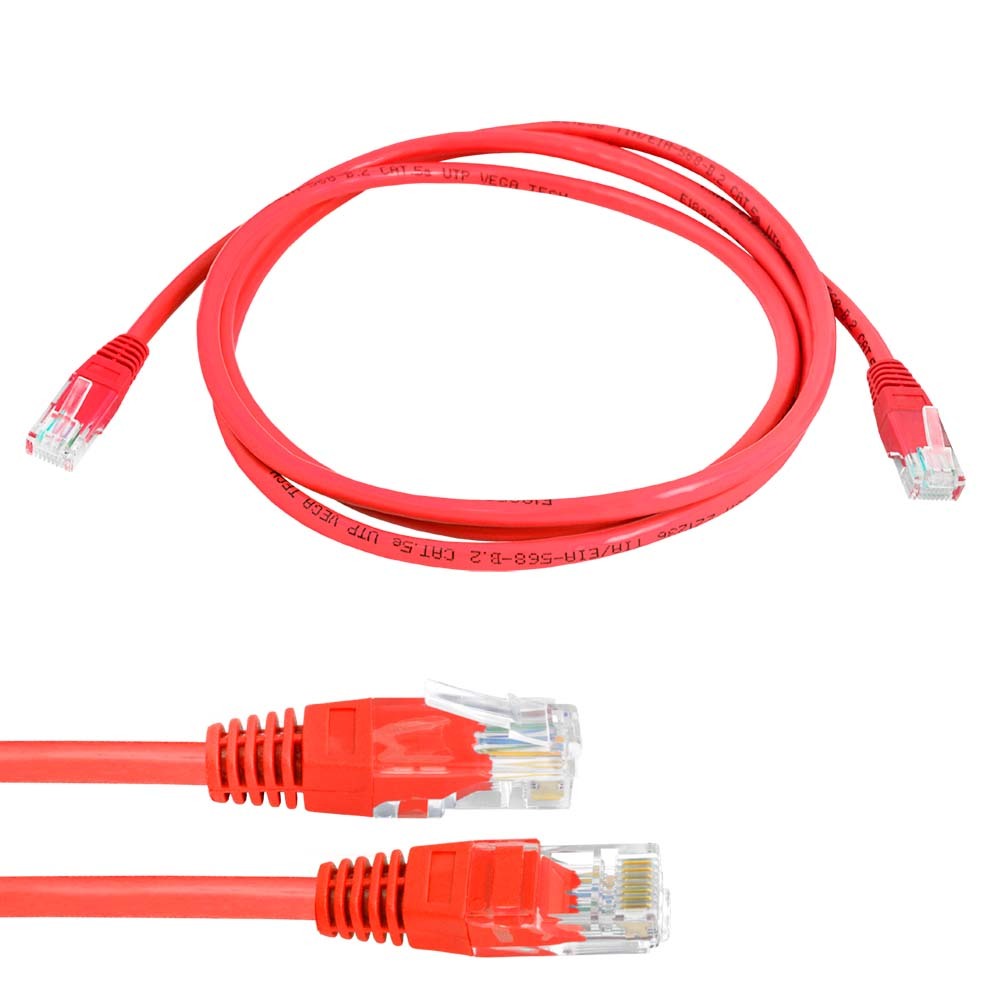 CAT5e UTP Connection network kabel (patchcord) 5m röd