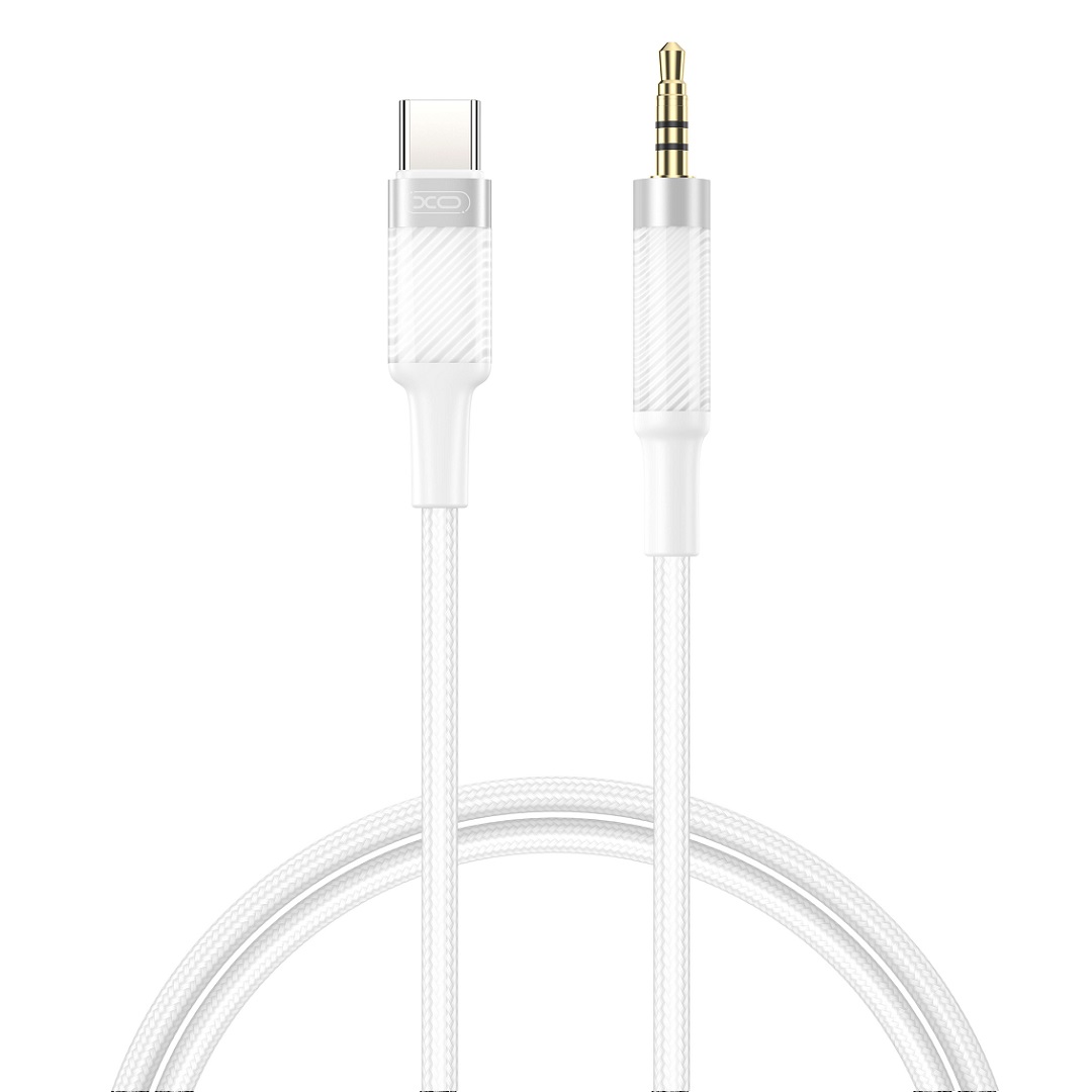 XO kabel audio NB-R279B USB-C - jack 3,5mm 1,0m vit