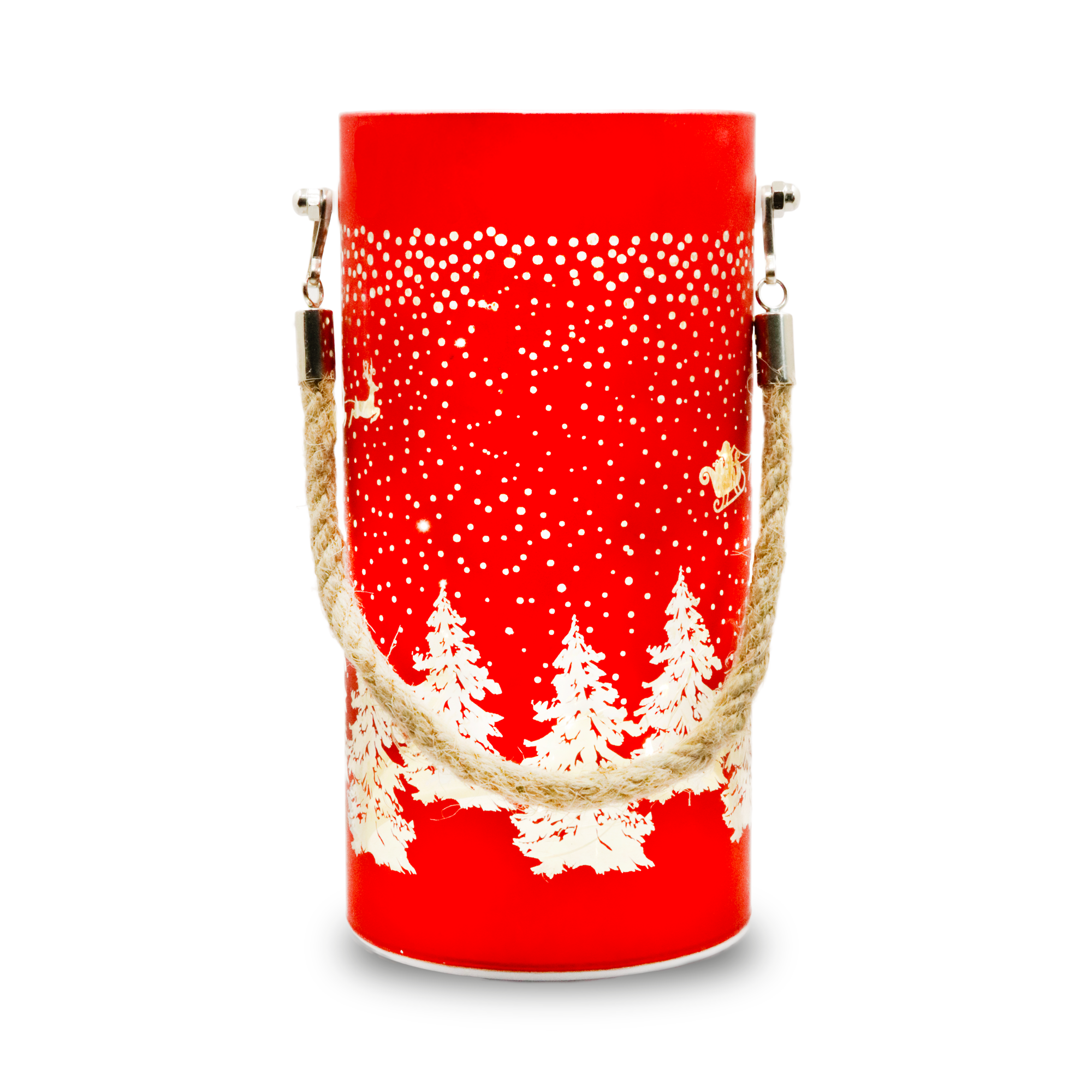 Christmas glass Lantern FCL-10 röd-guld L Forever Light