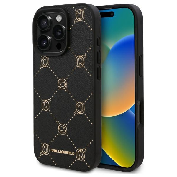 Karl Lagerfeld fodral för iPhone 16 Pro Max KLHMP16XPGKHPHK svart Hard Karl Head MagSafe