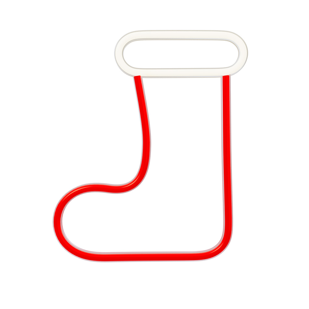Neon LED CHRISTMAS SOCK vit röd FLNE23 Forever Light