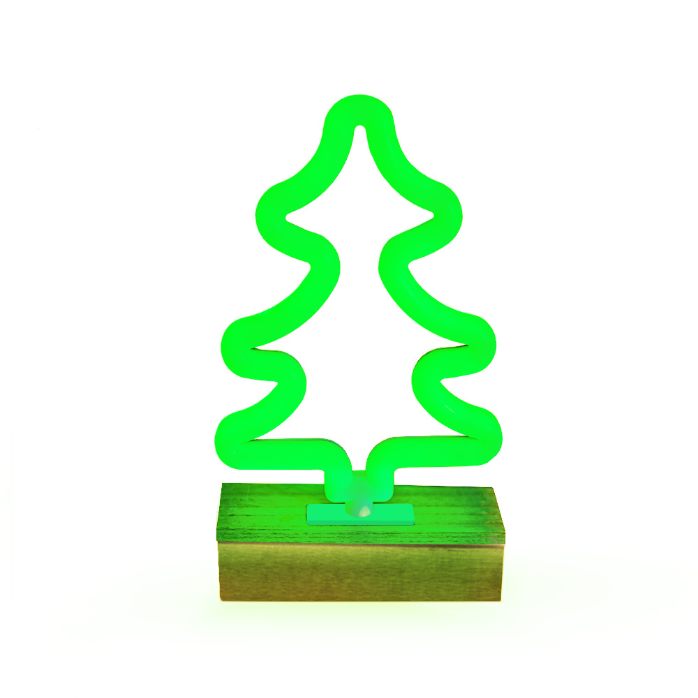 Neon Wood ställ LED TREE grön FLNW03 Forever Light