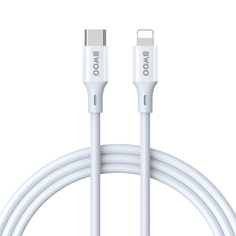 BWOO kabel USB-C - Lightning 2m 27W ABS + TPE vit