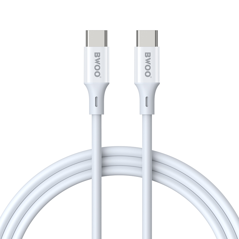 BWOO kabel USB-C - USB-C 2m 60W ABS + TPE vit