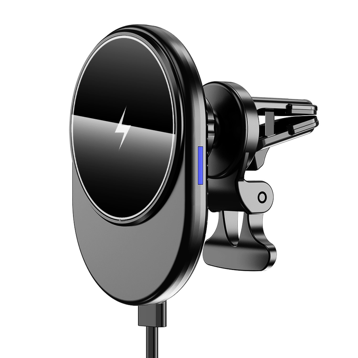 Setty MagSafe car air vent hållare with inductive charging oval LED MS svart QMUS-K-01
