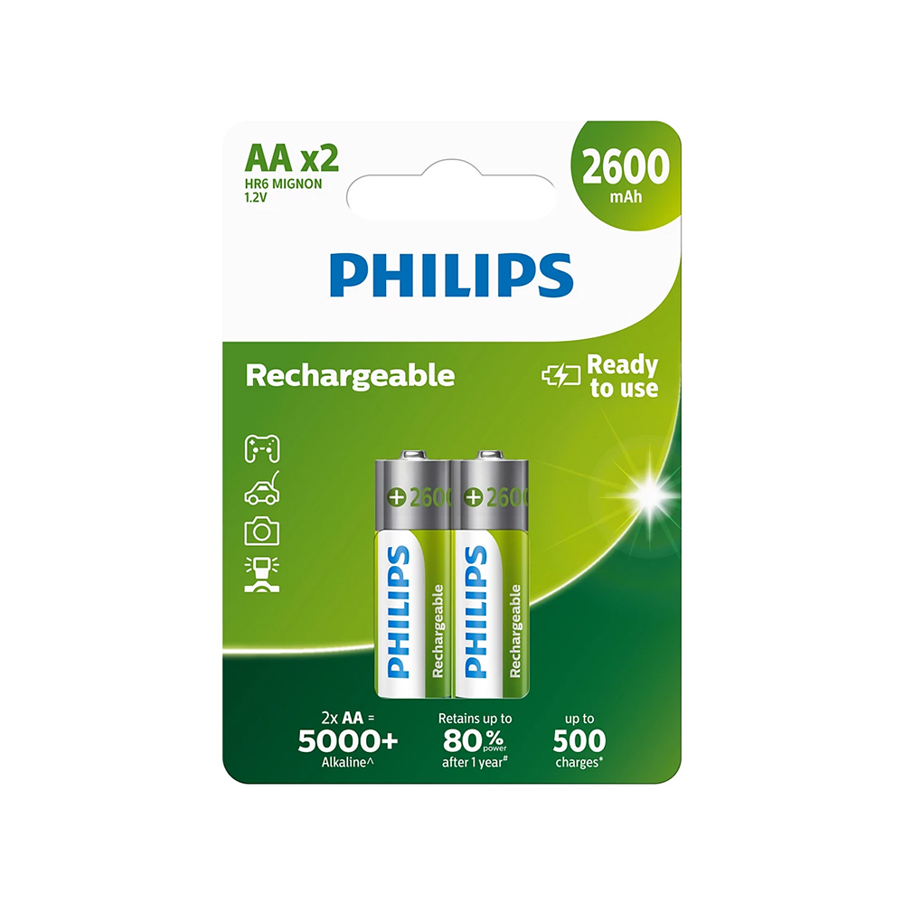 PHILIPS Rechargable batttery AA NiMH 2600mAh set of 2pcs