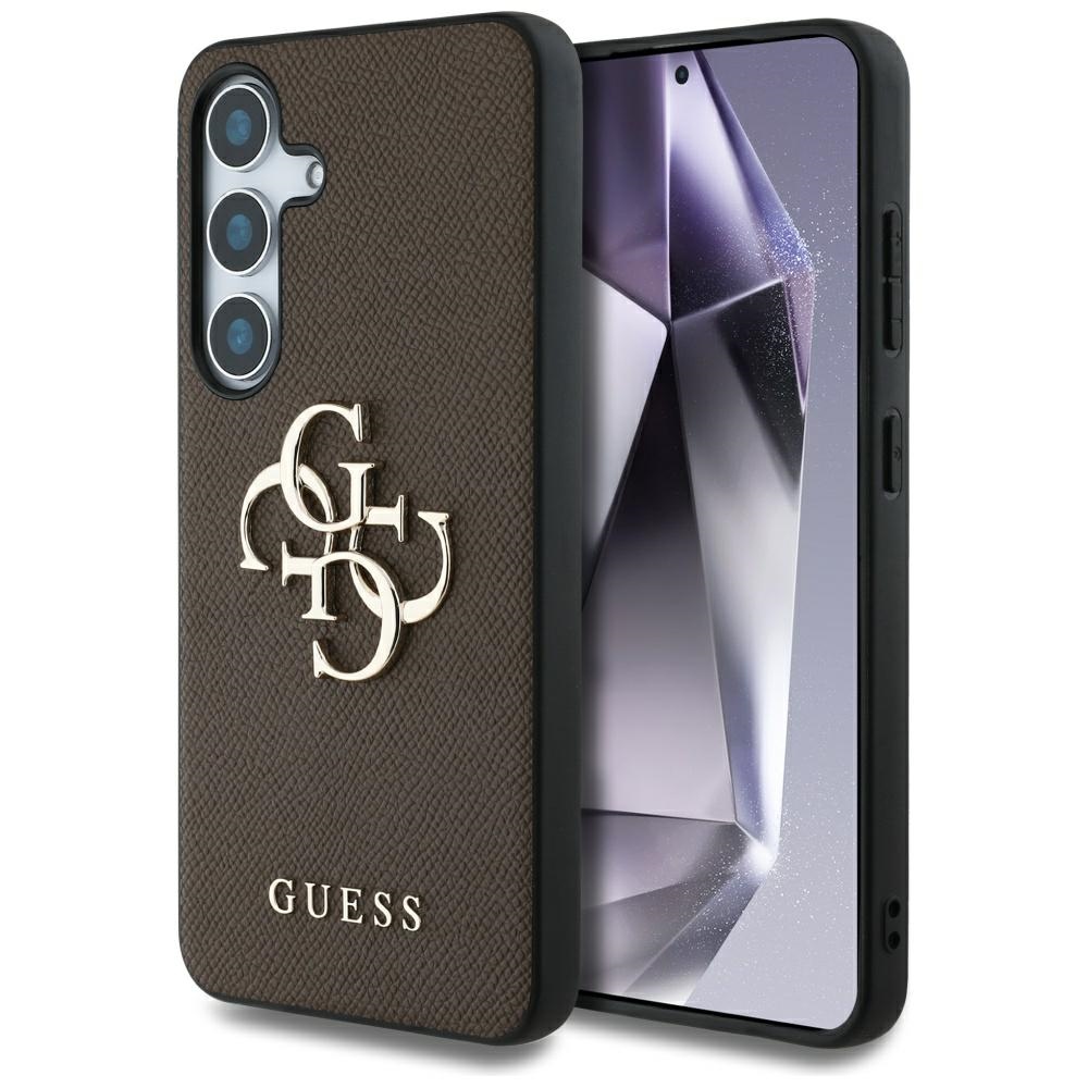 Guess HC PU Grained Big 4G and Classic Logo fodral för Samsung Galaxy S25 Plus brun