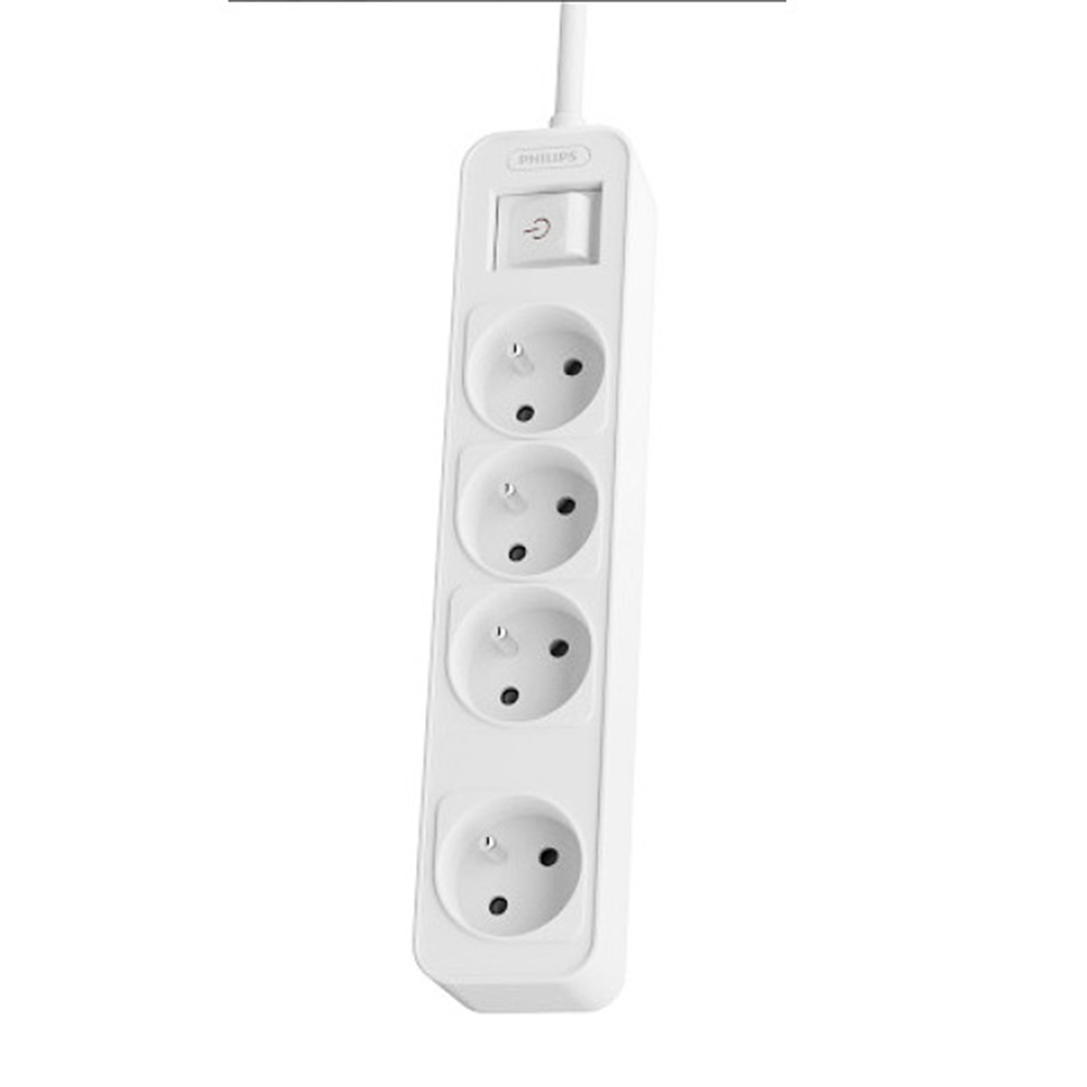 Power strip PHILIPS extension cord 4 sockets 1 5m 10A vit