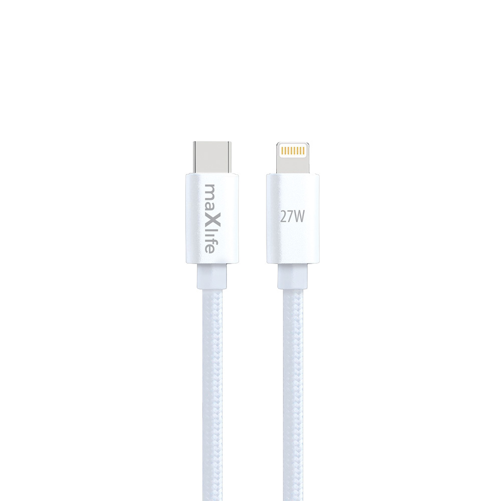 Maxlife MXUC-12 kabel USB-C - Lightning 2,0 m 27W vit