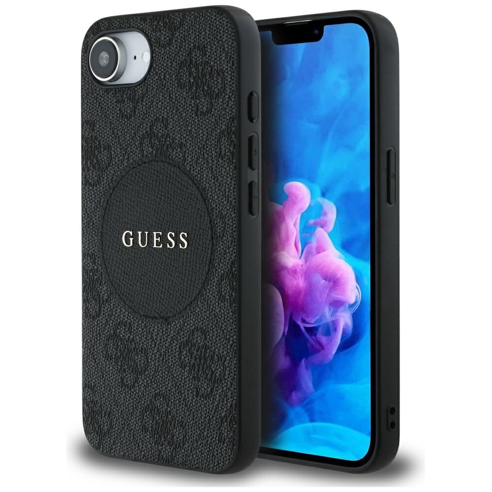 Guess HC MagSafe PU 4G Circle with Classic Logo fodral för iPhone 16e svart