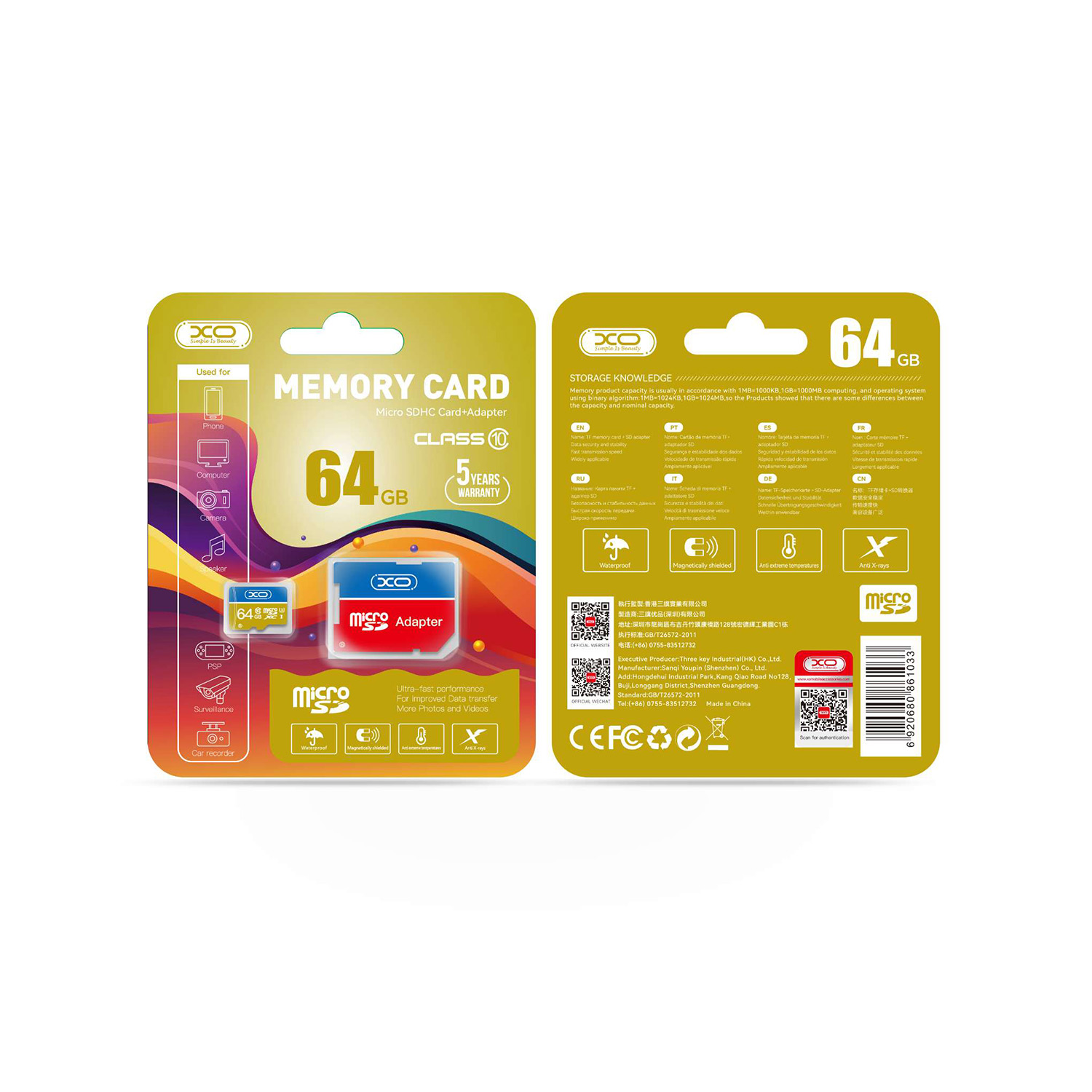 XO memory card 64GB microSDXC cl 10 + adapter