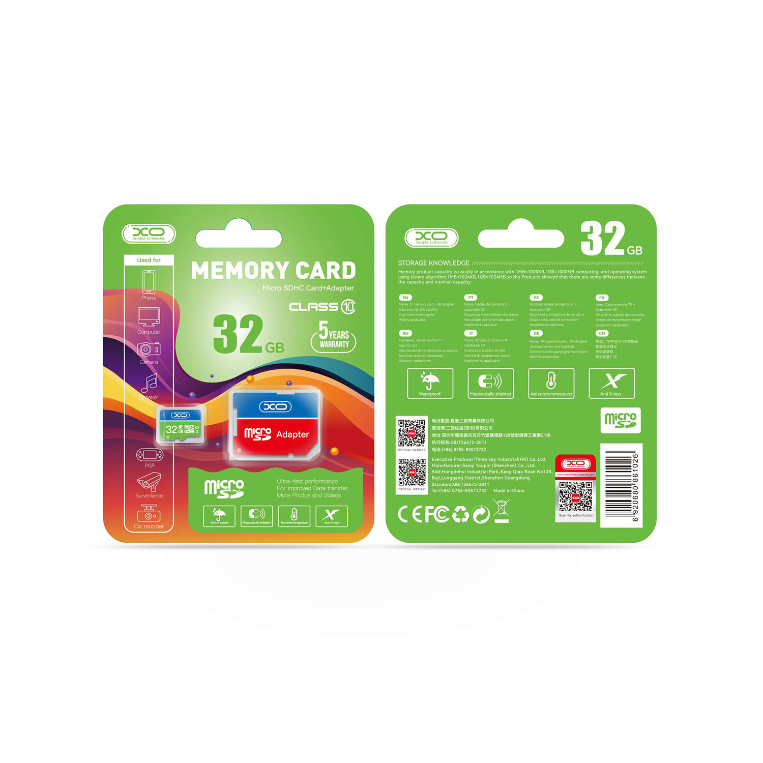 XO memory card 32GB microSDHC cl 10 + adapter