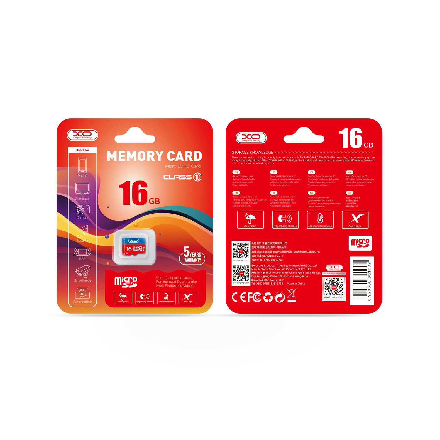 XO memory card 16GB microSDHC cl 10