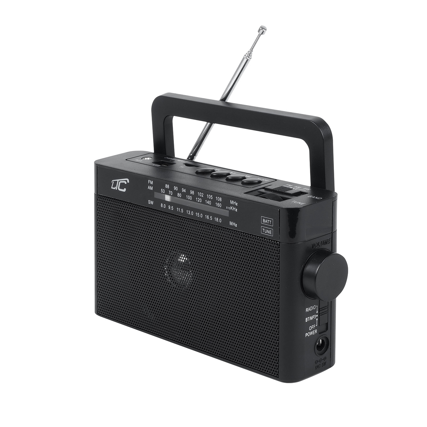 LTC portable radio SONA, Bluetooth, USB, TF, svart