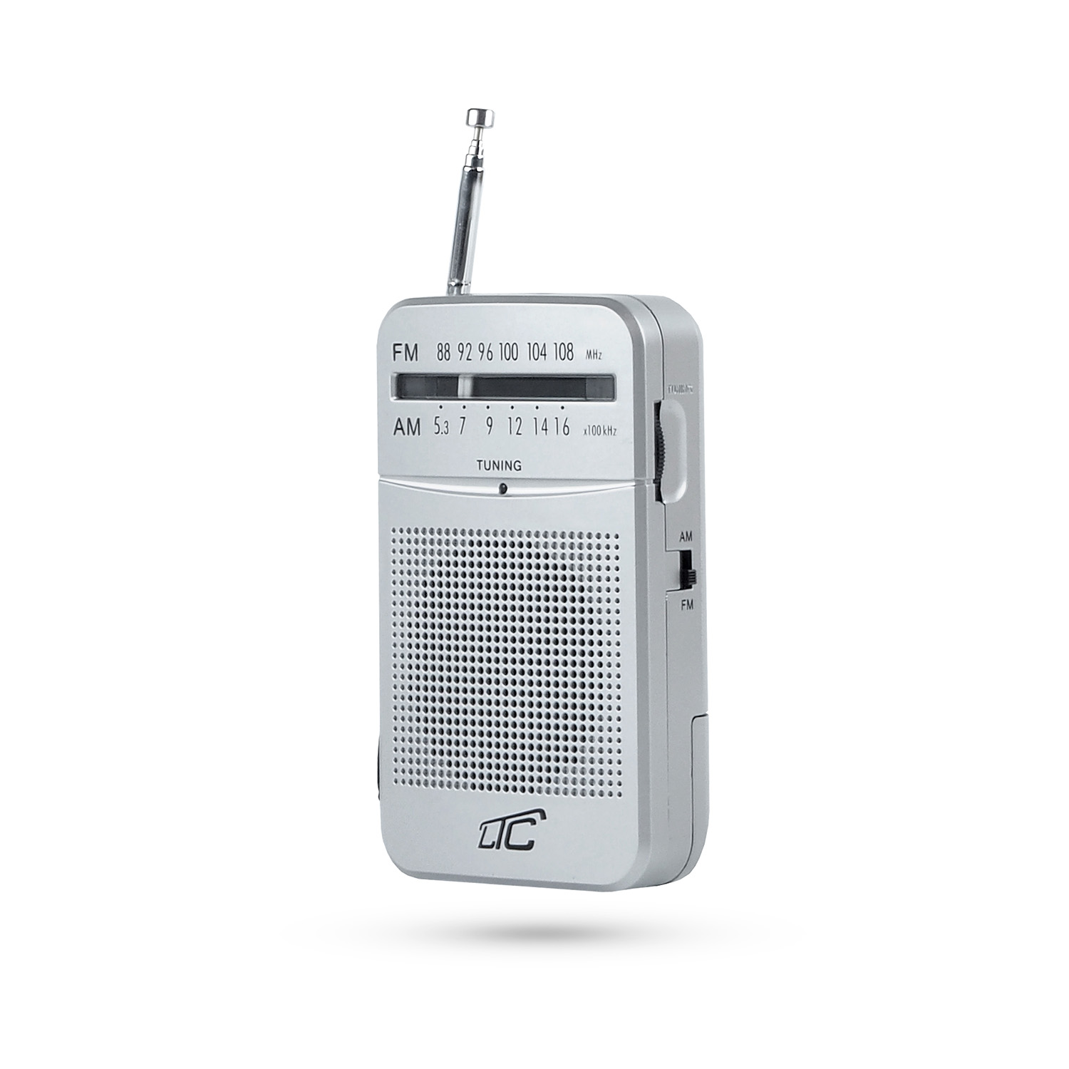 LTC portable pocket radio LEGA, AM / FM, mini jack, silver