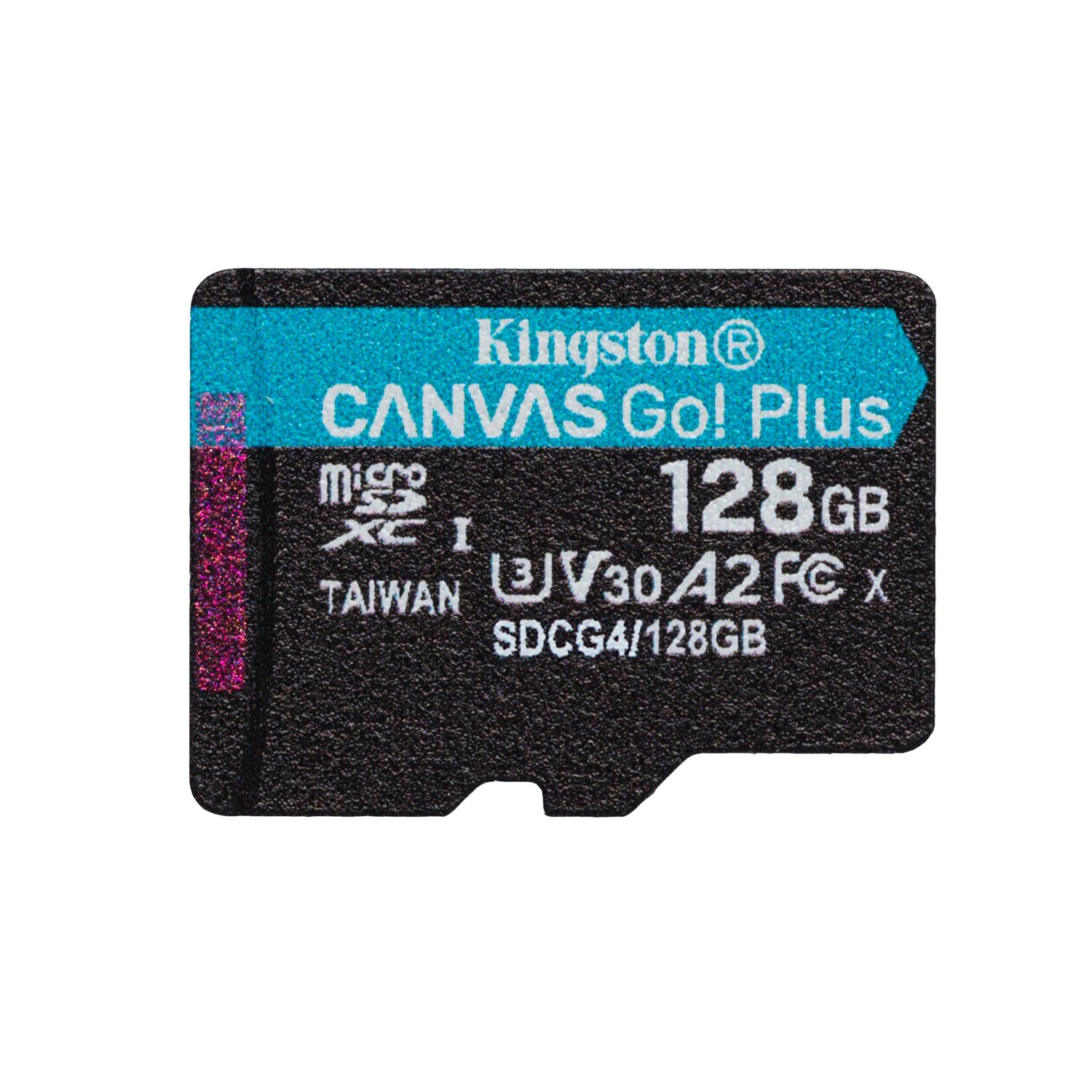 Kingston memory card 128GB microSDXC Canvas Go Plus Gen4 200MB / s A2 U3 V30 + adapter