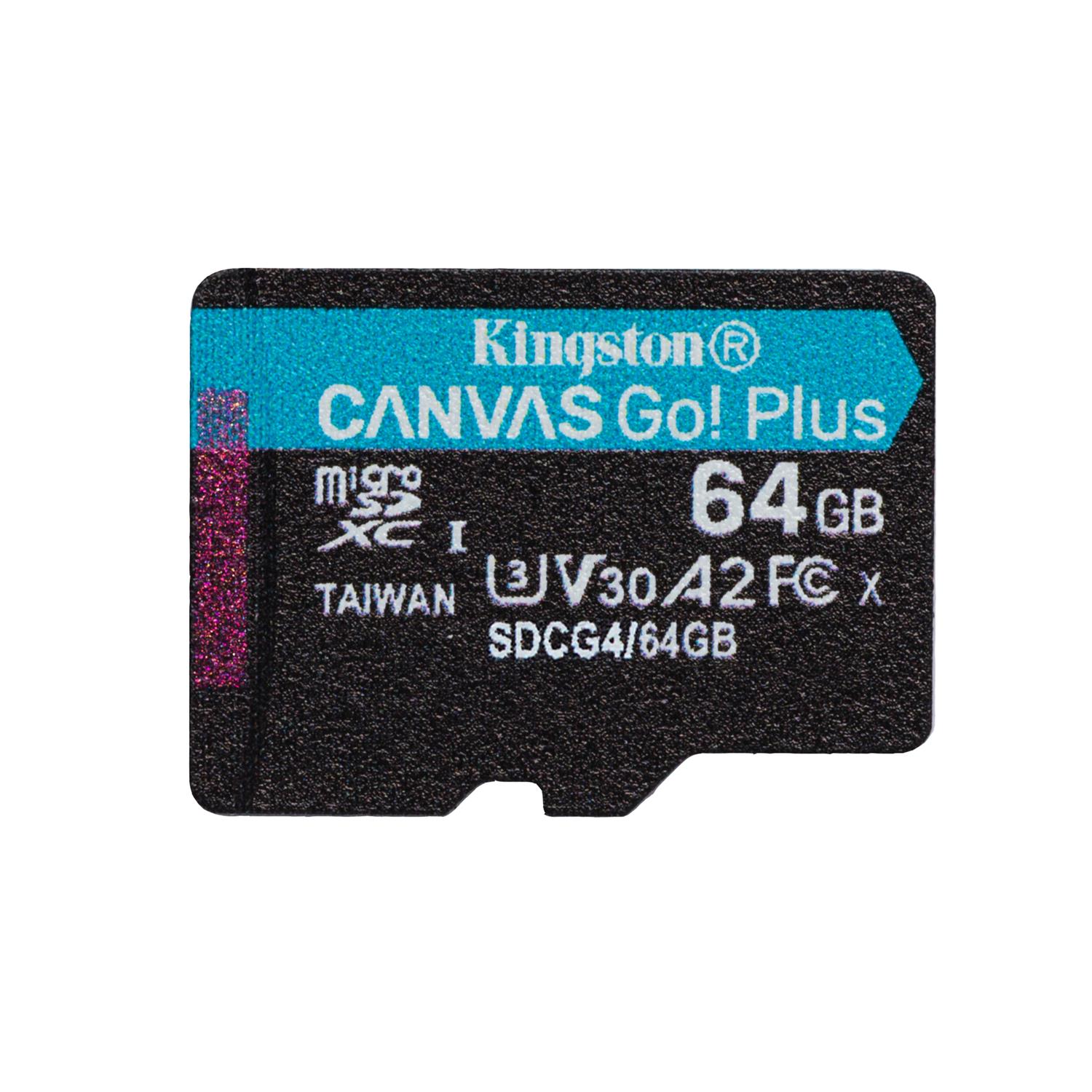 Kingston memory card 64GB microSDXC Canvas Go Plus Gen4 200MB / s A2 U3 V30