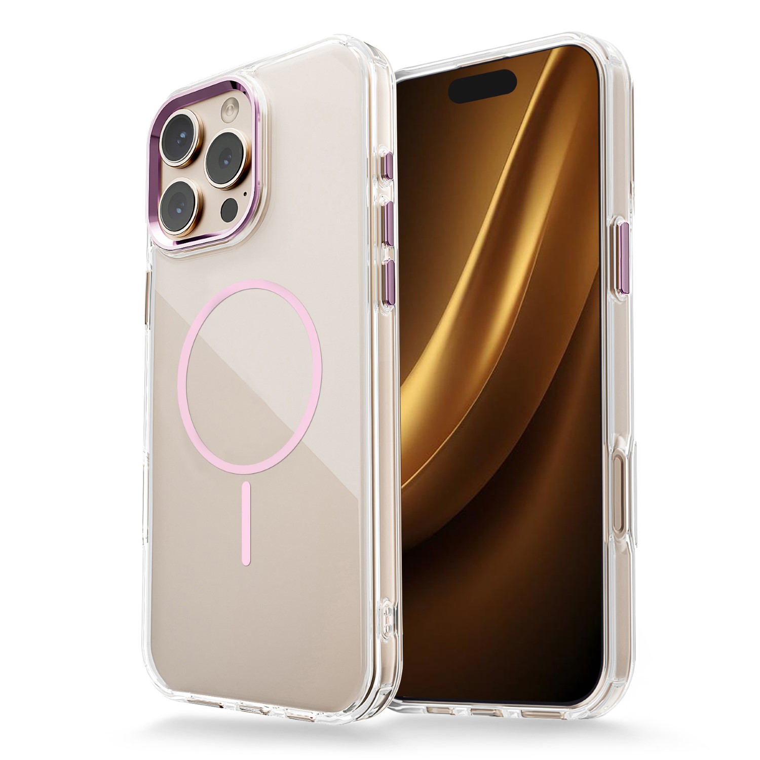 transparent Thin Mag fodral för iPhone 17 Air rosa