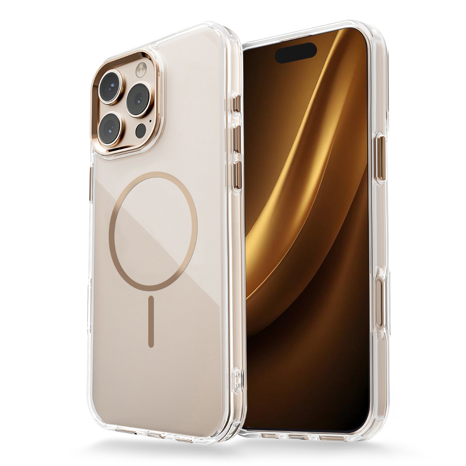 transparent Thin Mag fodral för iPhone 17 Air guld