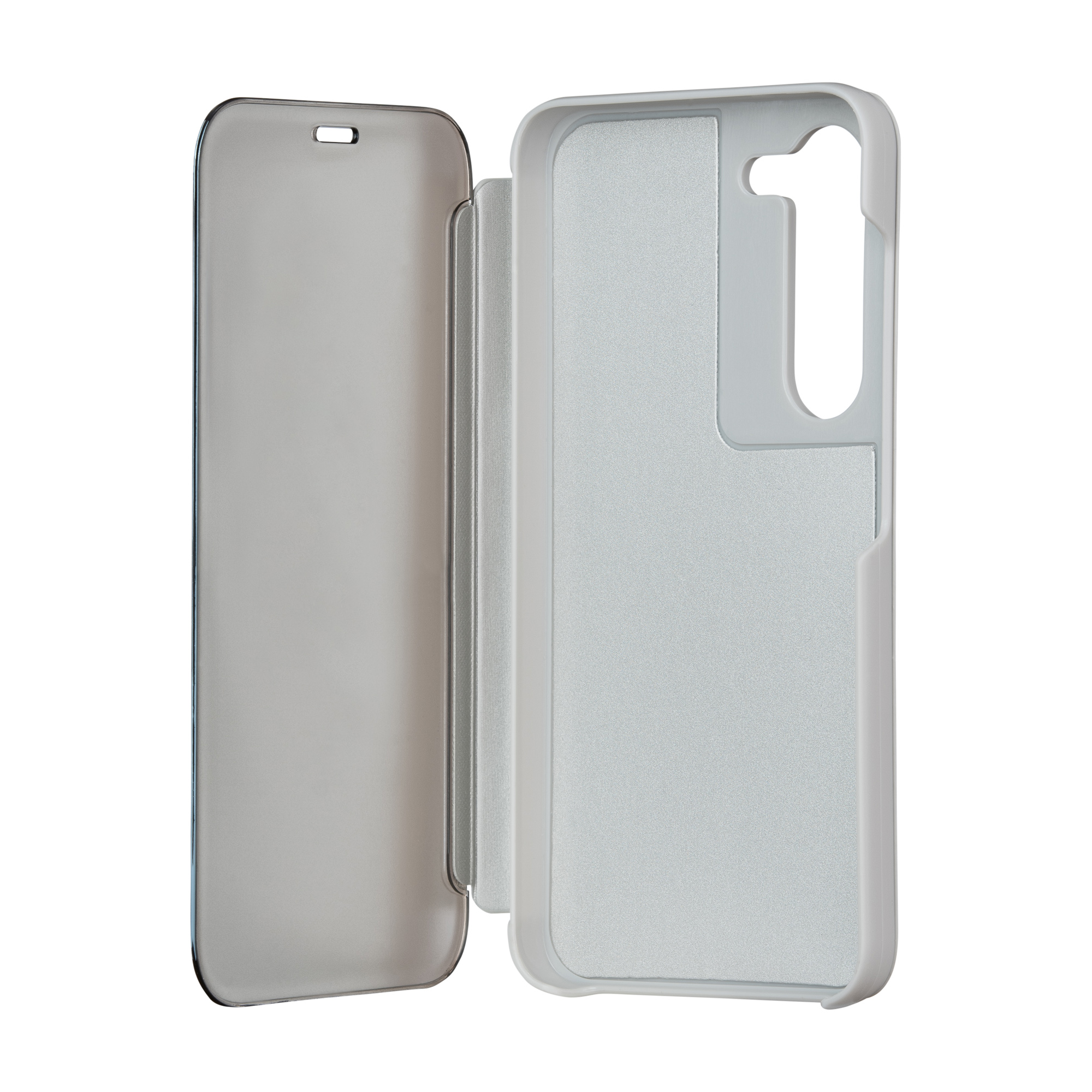 Fold Mirror View fodral för Samsung Galaxy A14 4G / A14 5G silver