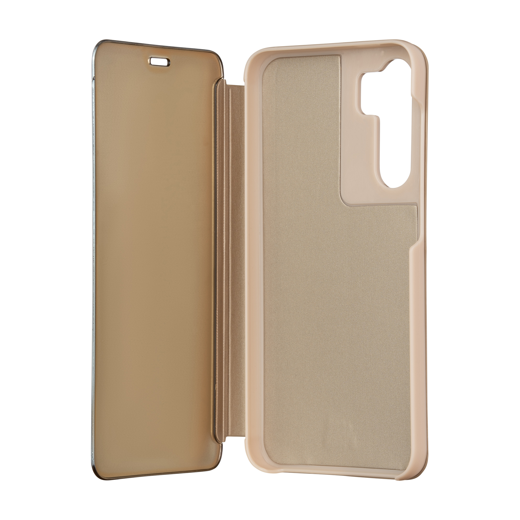 Fold Mirror View fodral för Samsung Galaxy A14 4G / A14 5G guld