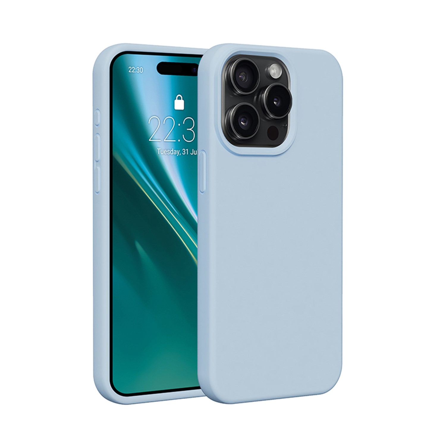 Etteri Silicone skal för iPhone 15 Pro Max ljusblå