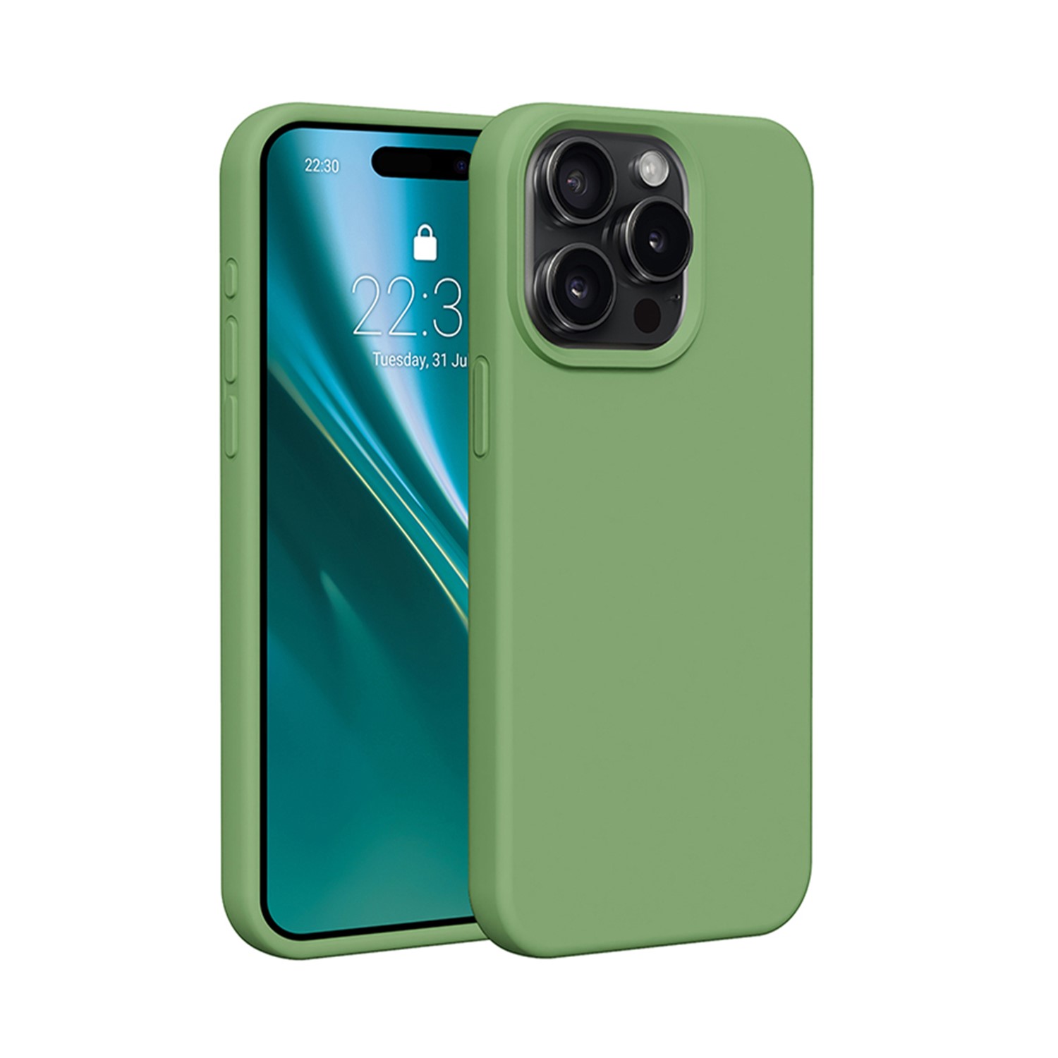Etteri Silicone skal för iPhone 15 Pro Max light grön
