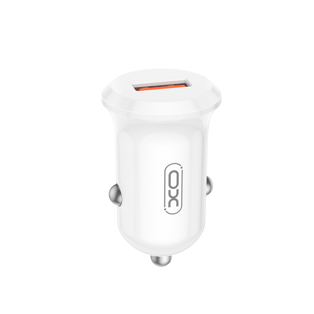 XO car laddare CC68 18W QC 1x USB vit
