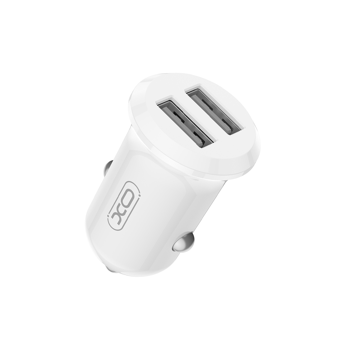 XO car laddare CC67 12W 2x USB vit