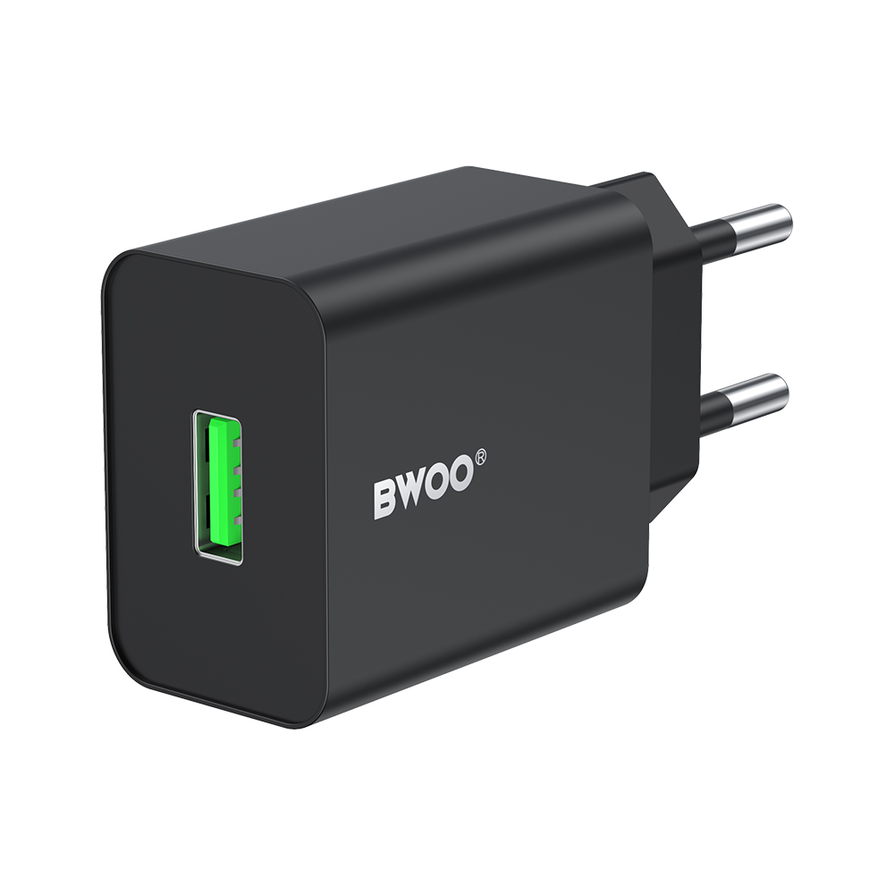 BWOO wall laddare CDA249 5V 2,4A USB-A, svart