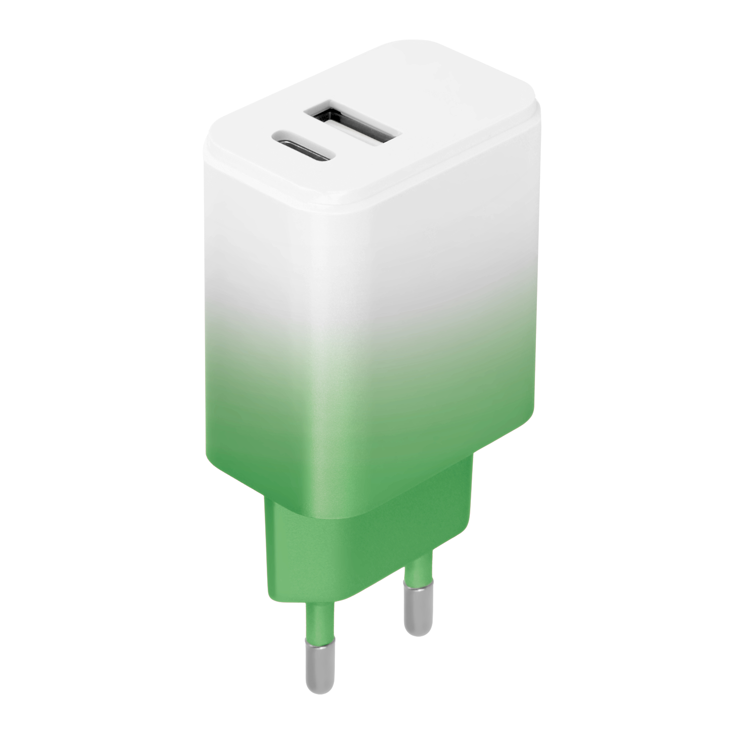 Setty laddare USB + USB-C 20W LSIG-AC-20 mint-vit gradient