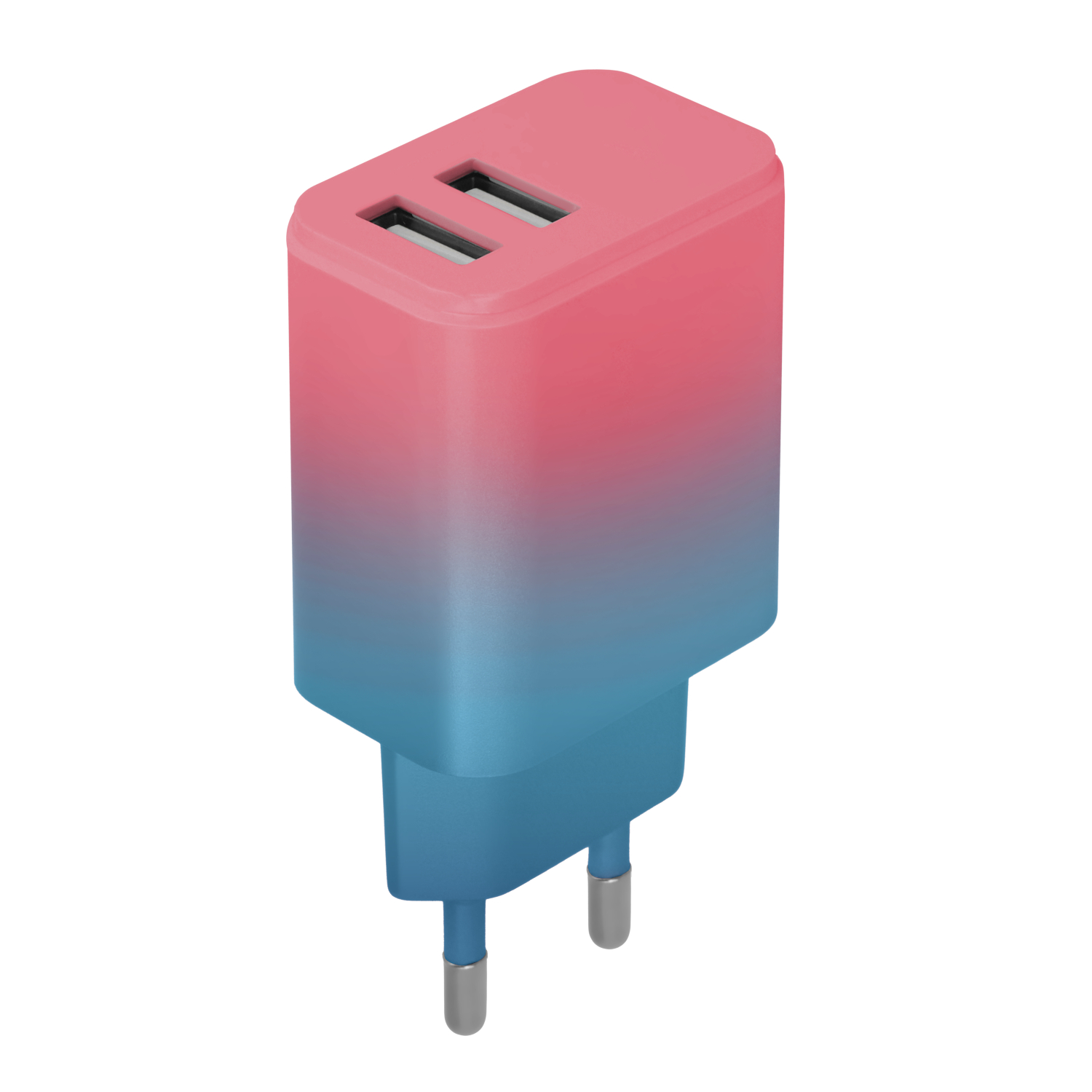 Setty laddare 2x USB 18W LSIG-AA-20 turquoise-rosa gradient