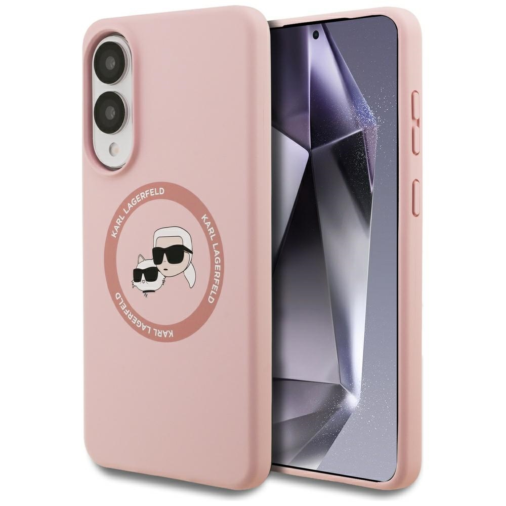 Karl Lagerfeld fodral för Samsung Galaxy S25 Edge MAGNETIC SILICONE DOUBLE HEADS rosa