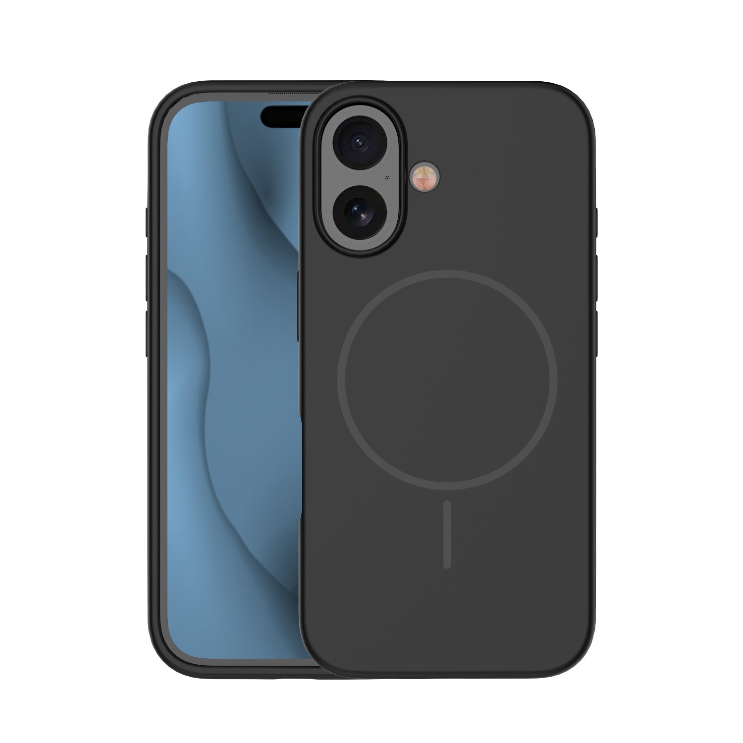 Silicone Thin Mag skal för iPhone 16e / 17e svart