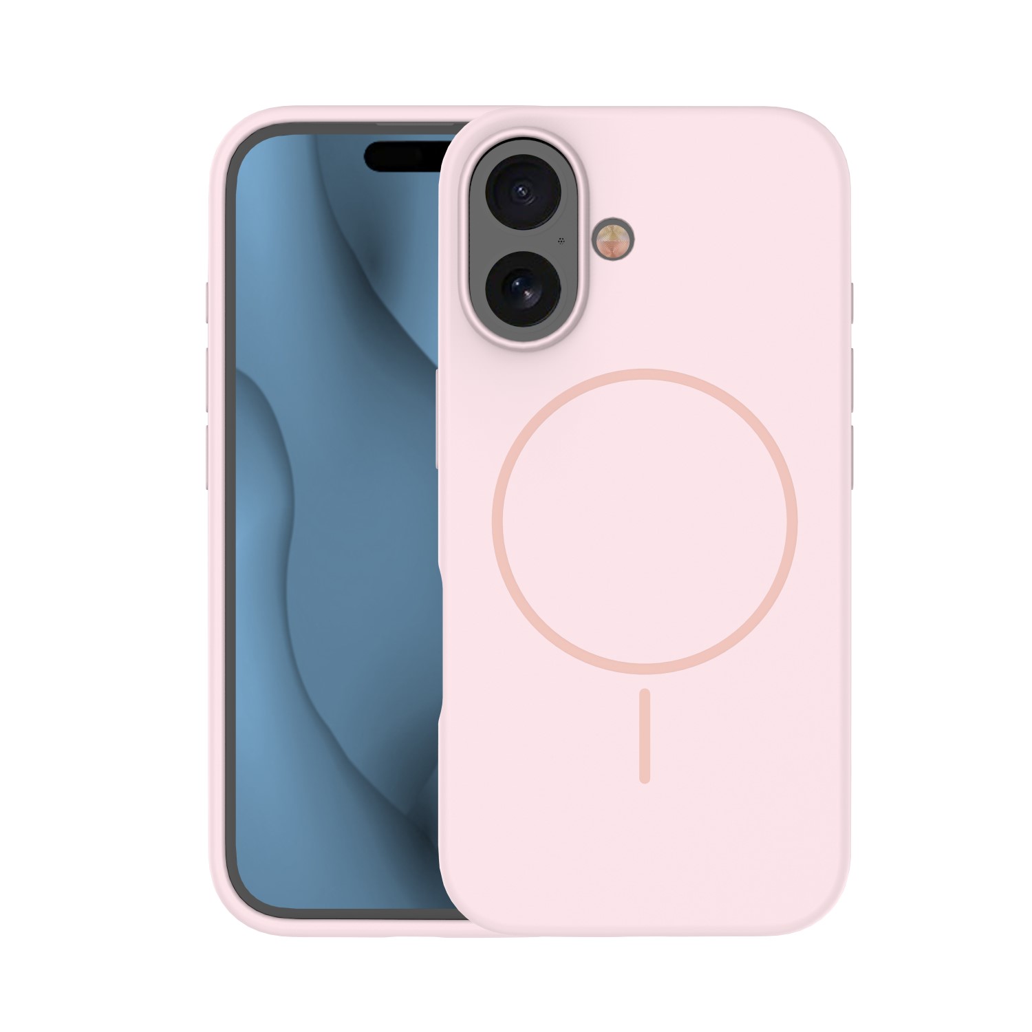 Silicone Thin Mag skal för iPhone 16 Pro Max light rosa