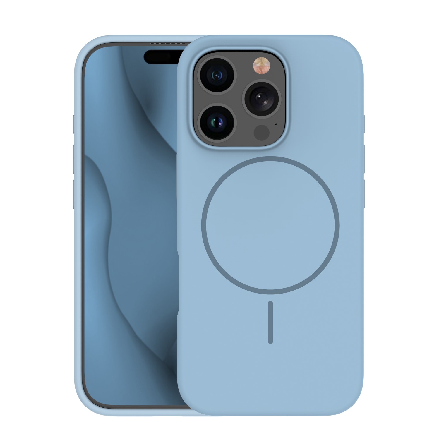 Silikon tunt Mag-skal för iPhone 17 Pro Max / 18 Pro Max 6,9" – Ljusblå