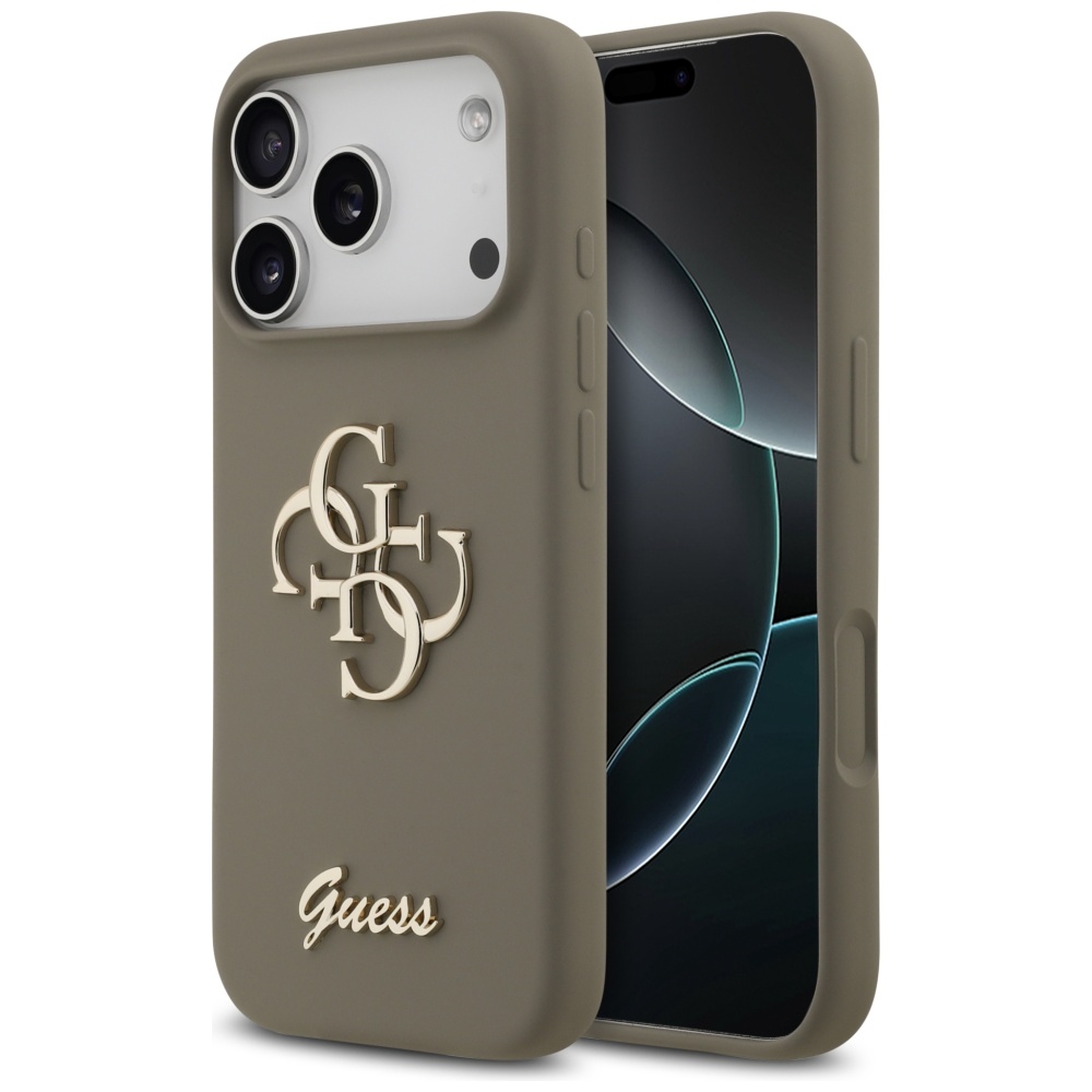 Guess Silicone Big 4G Script fodral för iPhone 17 Pro brun