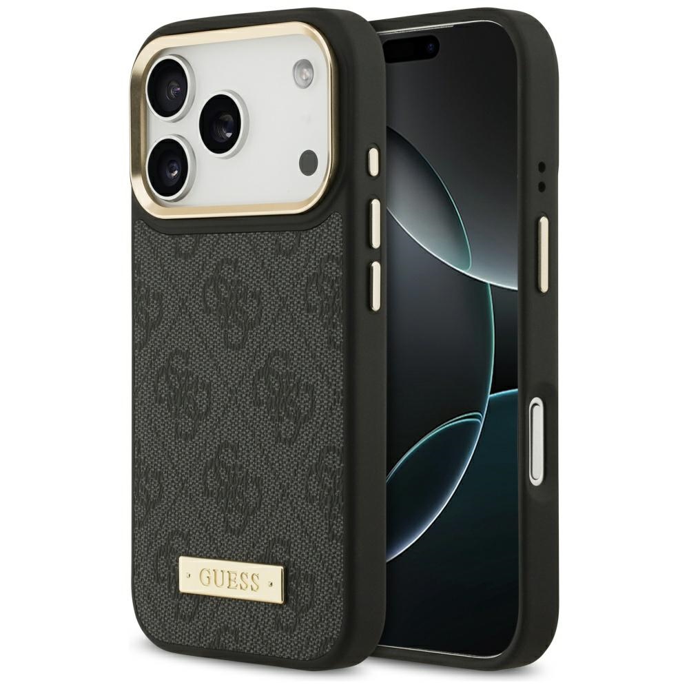 Guess 4G Logo Plate MagSafe fodral för iPhone 17 Pro svart