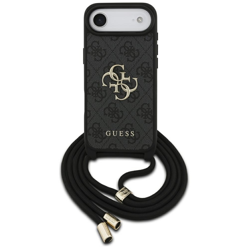 Guess 4G Big Logo Cord Stap Crossbody fodral för iPhone Air svart