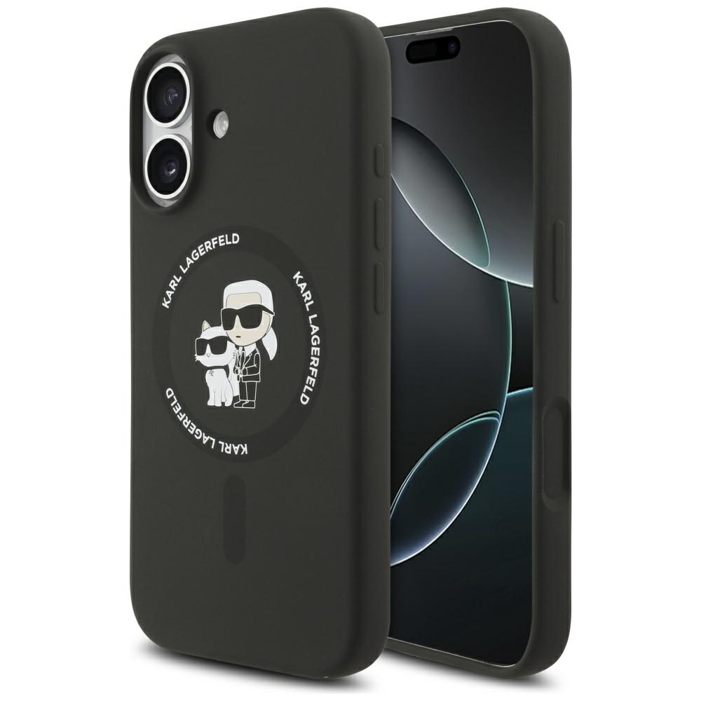 Karl Lagerfeld Silicone Karl&Choupette Ring MagSafe fodral för iPhone 17 svart