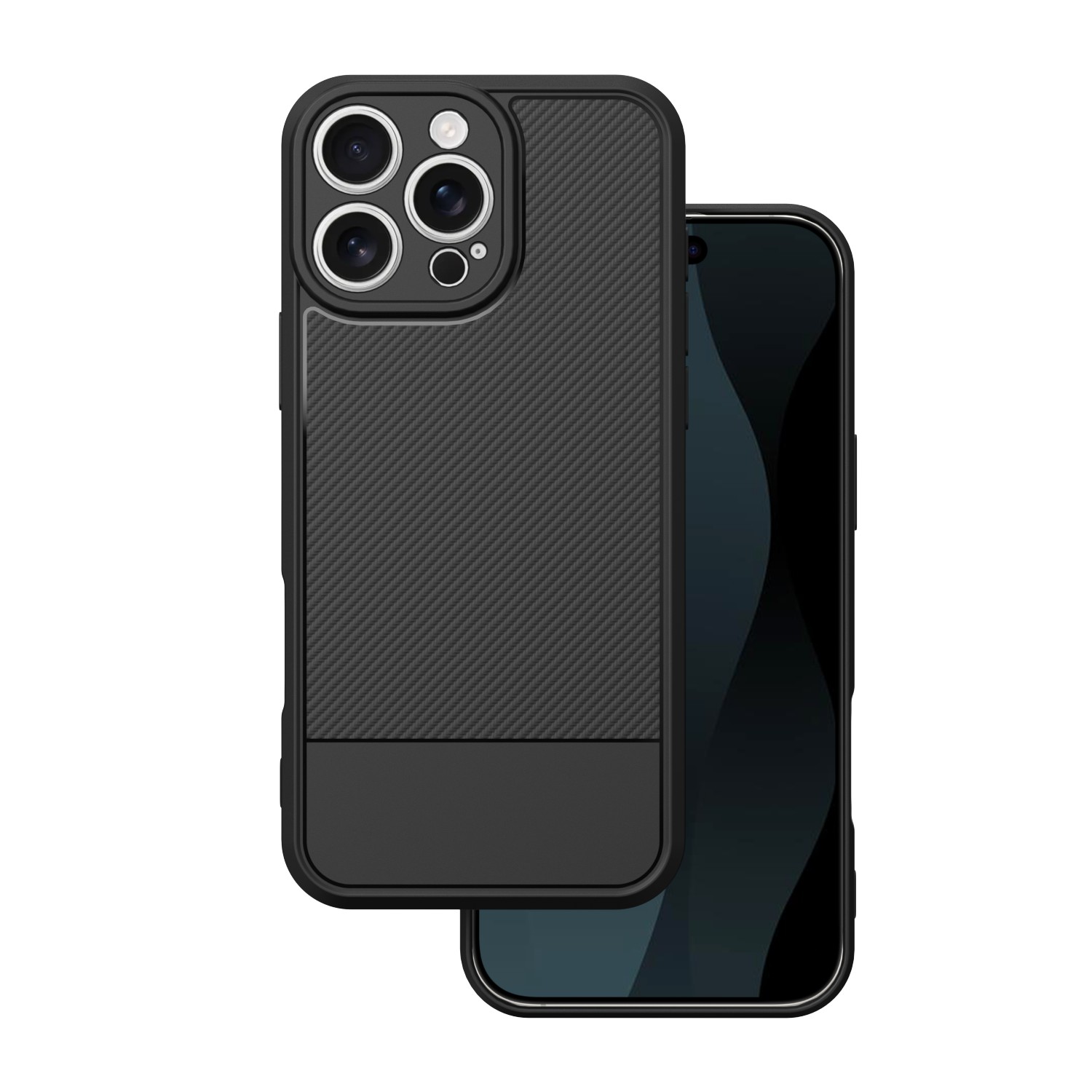 Simple Carbon skal för iPhone 16 Pro Max svart