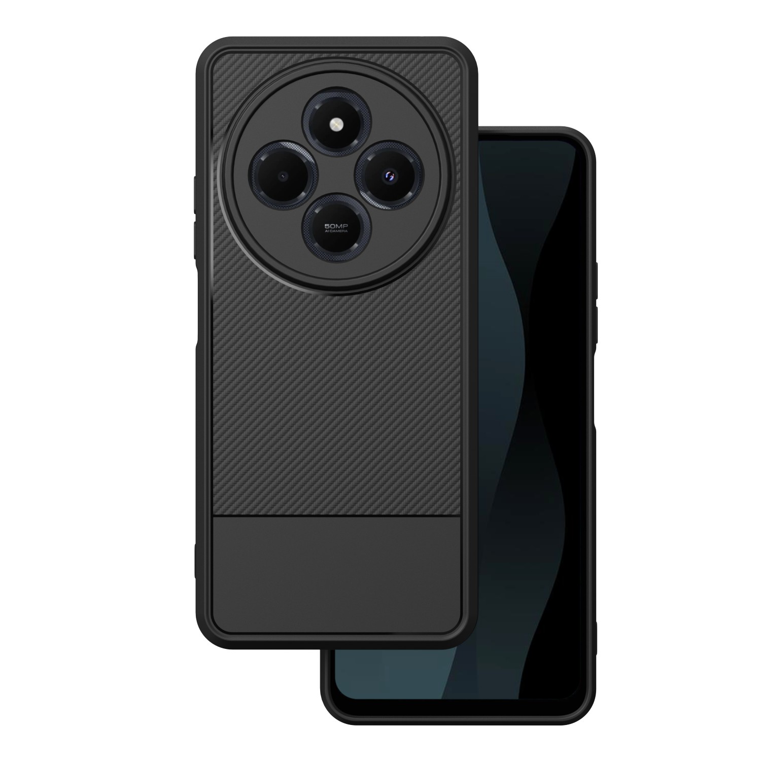 Simple Carbon skal för Xiaomi Redmi 14C 4G / 14C 5G / POCO C75 / Redmi 17C 4G svart