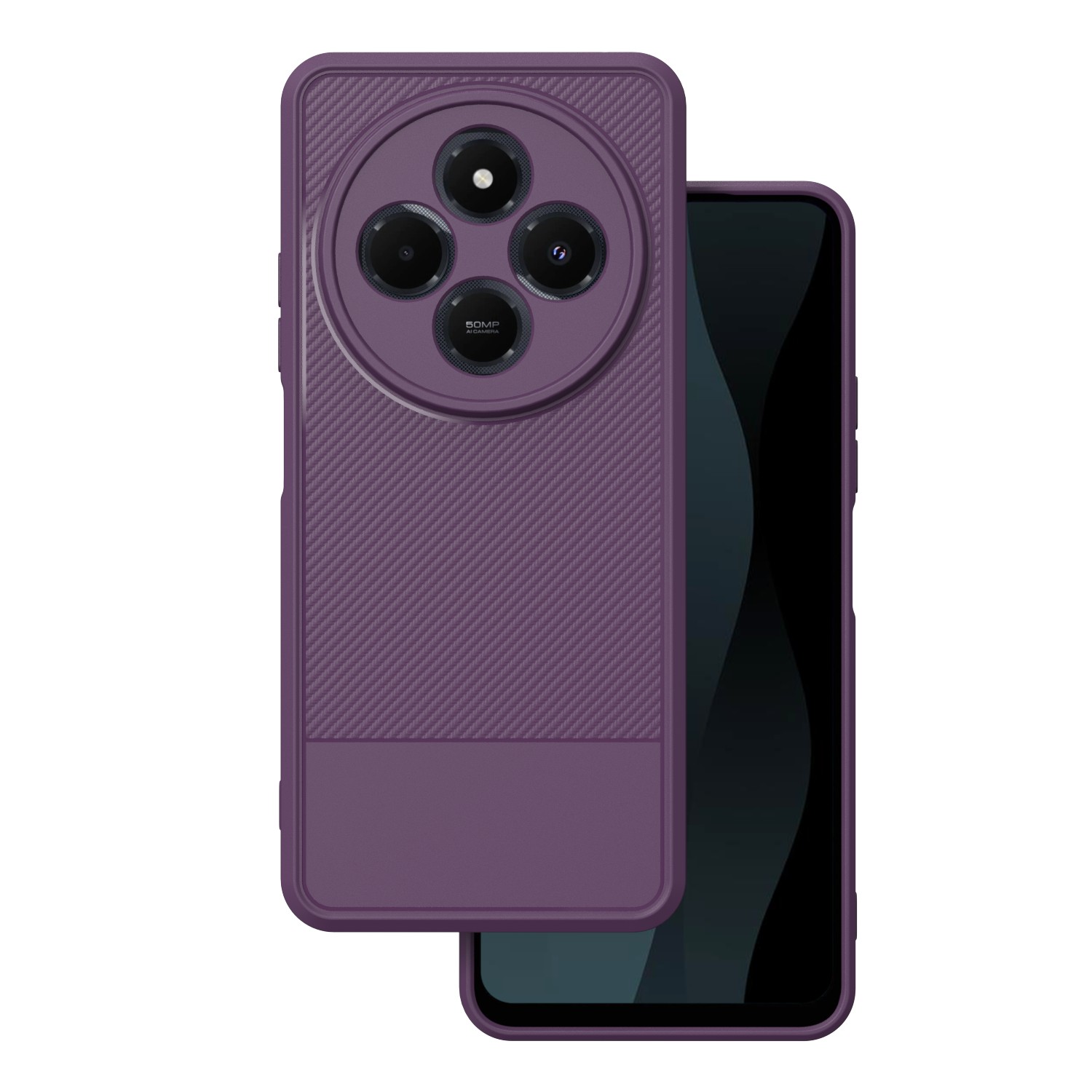 Simple Carbon skal för Xiaomi Redmi 14C 4G / 14C 5G / POCO C75 / Redmi 17C 4G lila