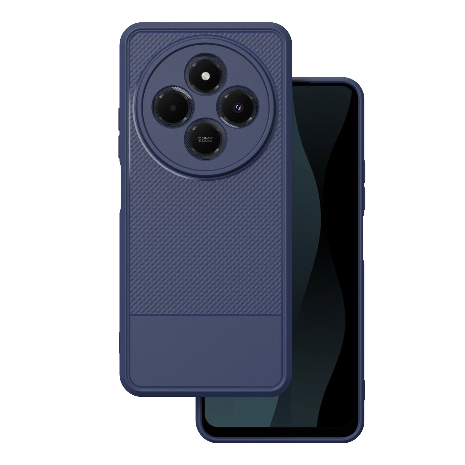 Simple Carbon skal för Xiaomi Redmi 14C 4G / 14C 5G / POCO C75 / Redmi 17C 4G blå