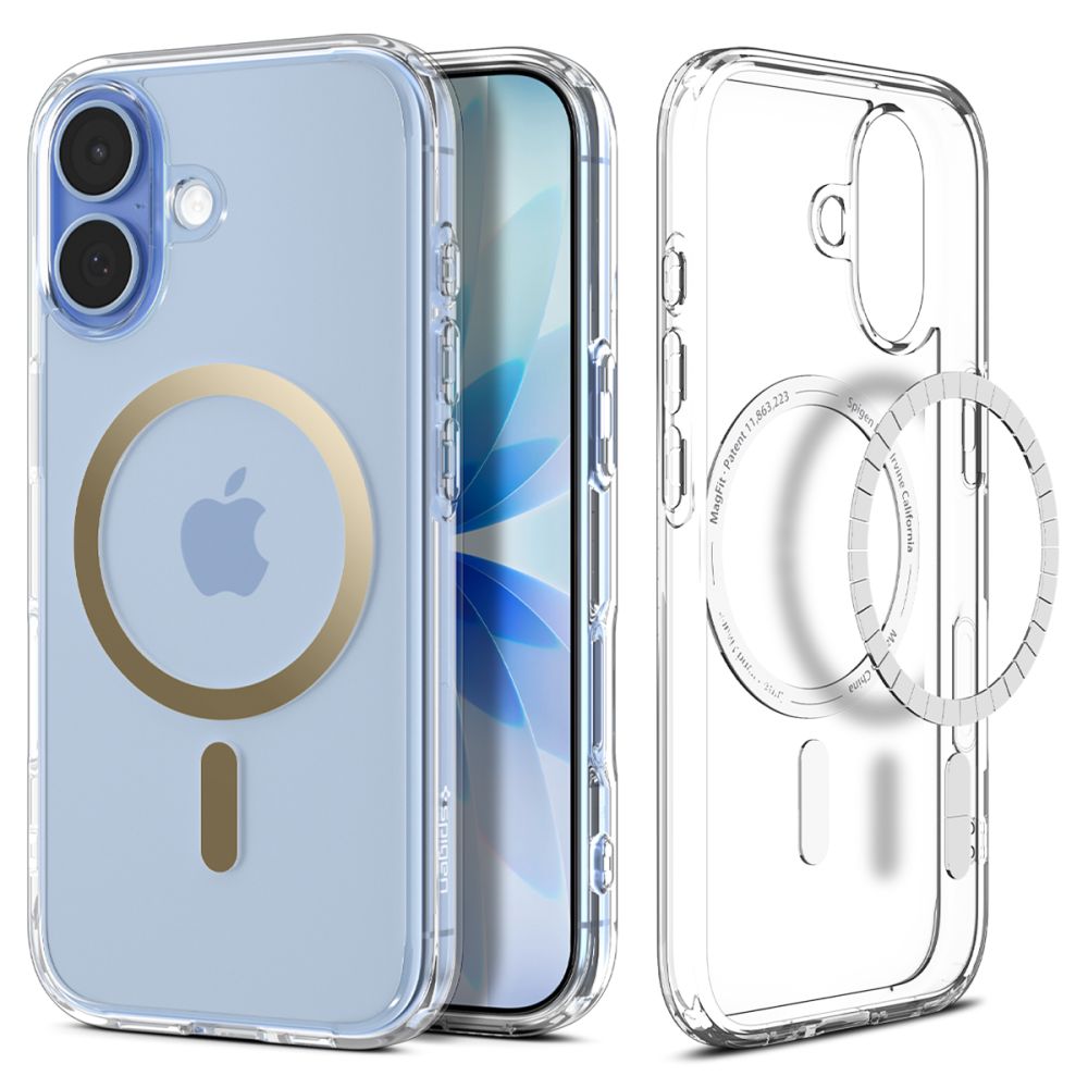 Spigen Ultra Hybrid Mag Magsafe fodral för iPhone 17 transparent / guld